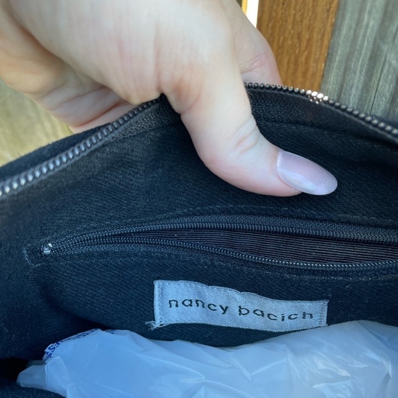 Vintage Nancy Bacich y2k Nude Color Block Genuine Leather Tote Purse - Picture 8 of 10